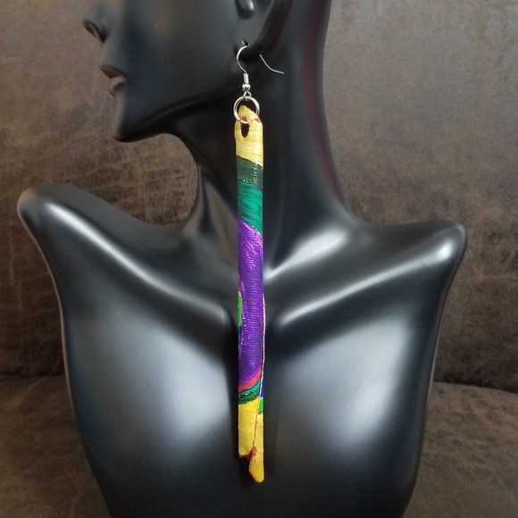 Hand Crafted Jewelry - Handcrafted Hand Painted 5" Earrings